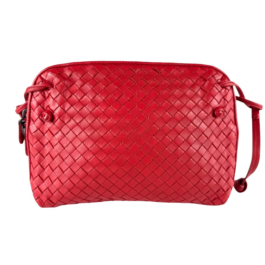 ボッテガヴェネタ BOTTEGAVENETA ショルダーバッグ イントレチャート レザー ダークレッド レディース【中古】 z9819