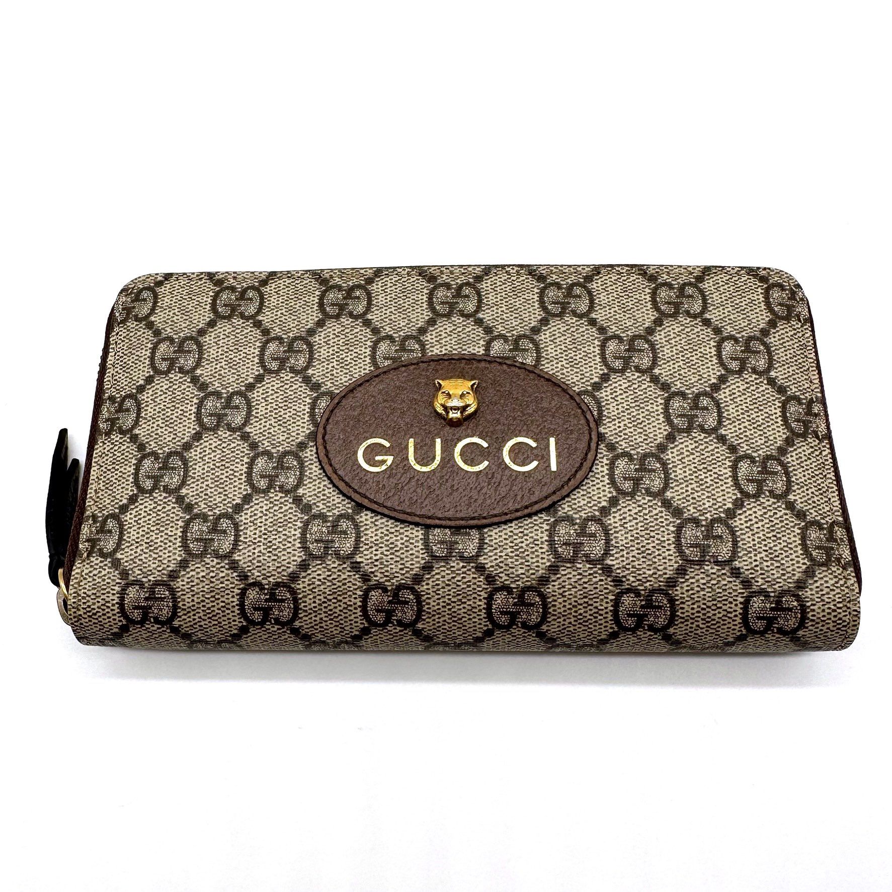 GUCCI グッチ GGスプリーム ラウンドファスナー キャットヘッド 長財布