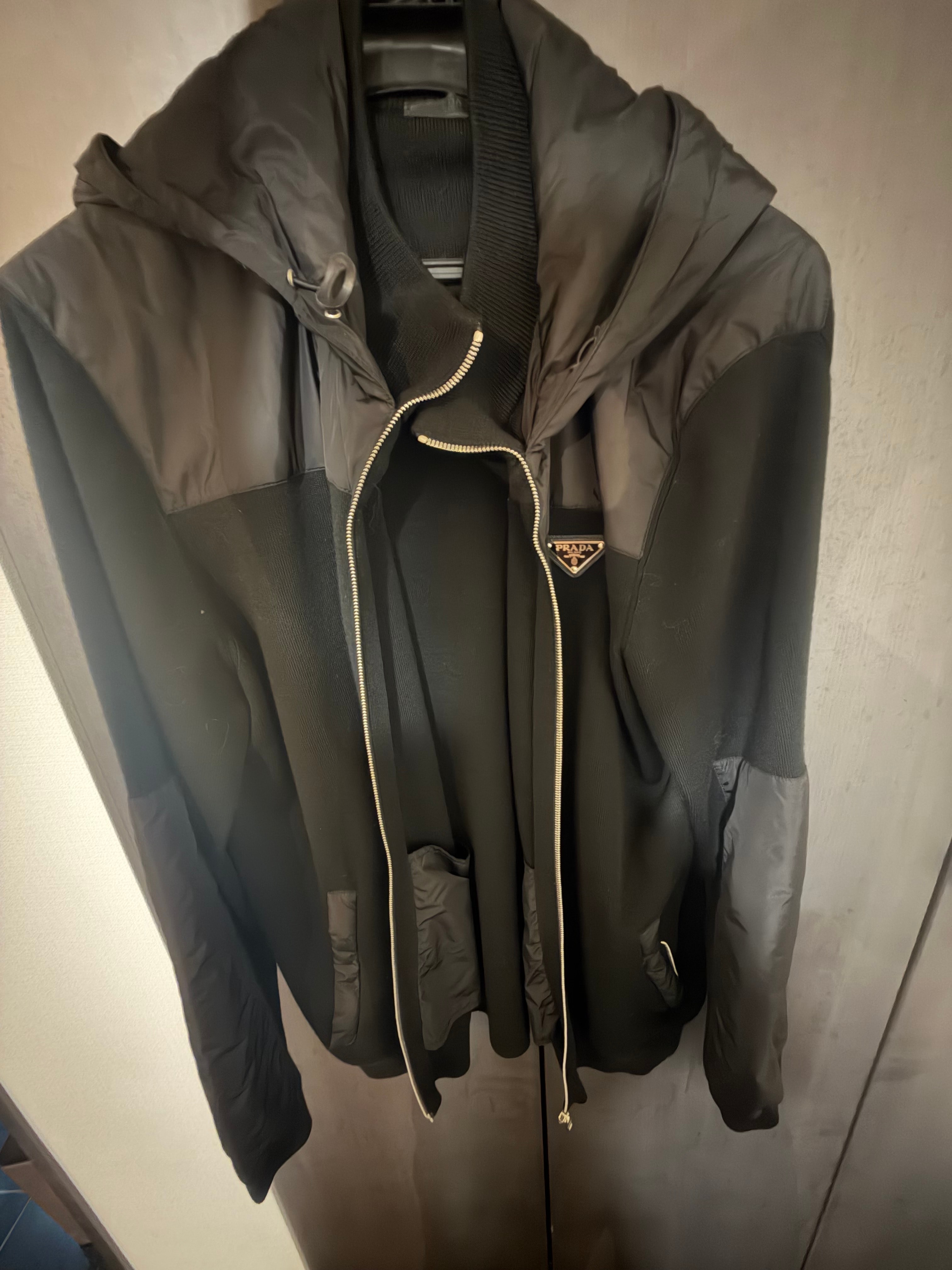 PRADA Re-Nylon Gabardine Wool Jacket "Black"