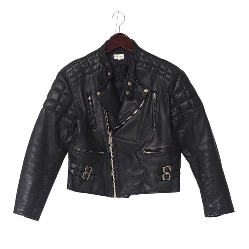 Paul Smith ポール・スミス ライダースジャケット サイズL レザージャケット 中綿 キルティング ブラック ブランド古着【中古】20250228/RA3610