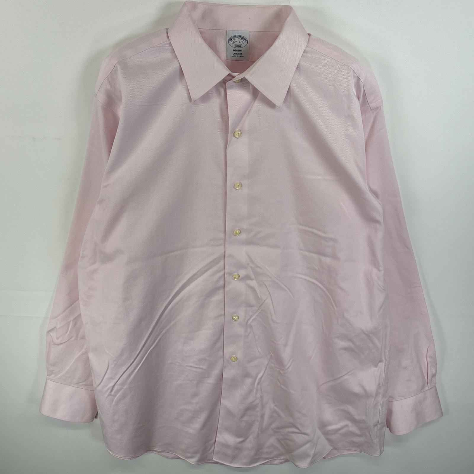 古着 ブルックスブラザーズ Brooks Brothers 長袖シャツ ボタンシャツ 1818 REGENT 17 1/2 XL  ピンク 無地 メンズ