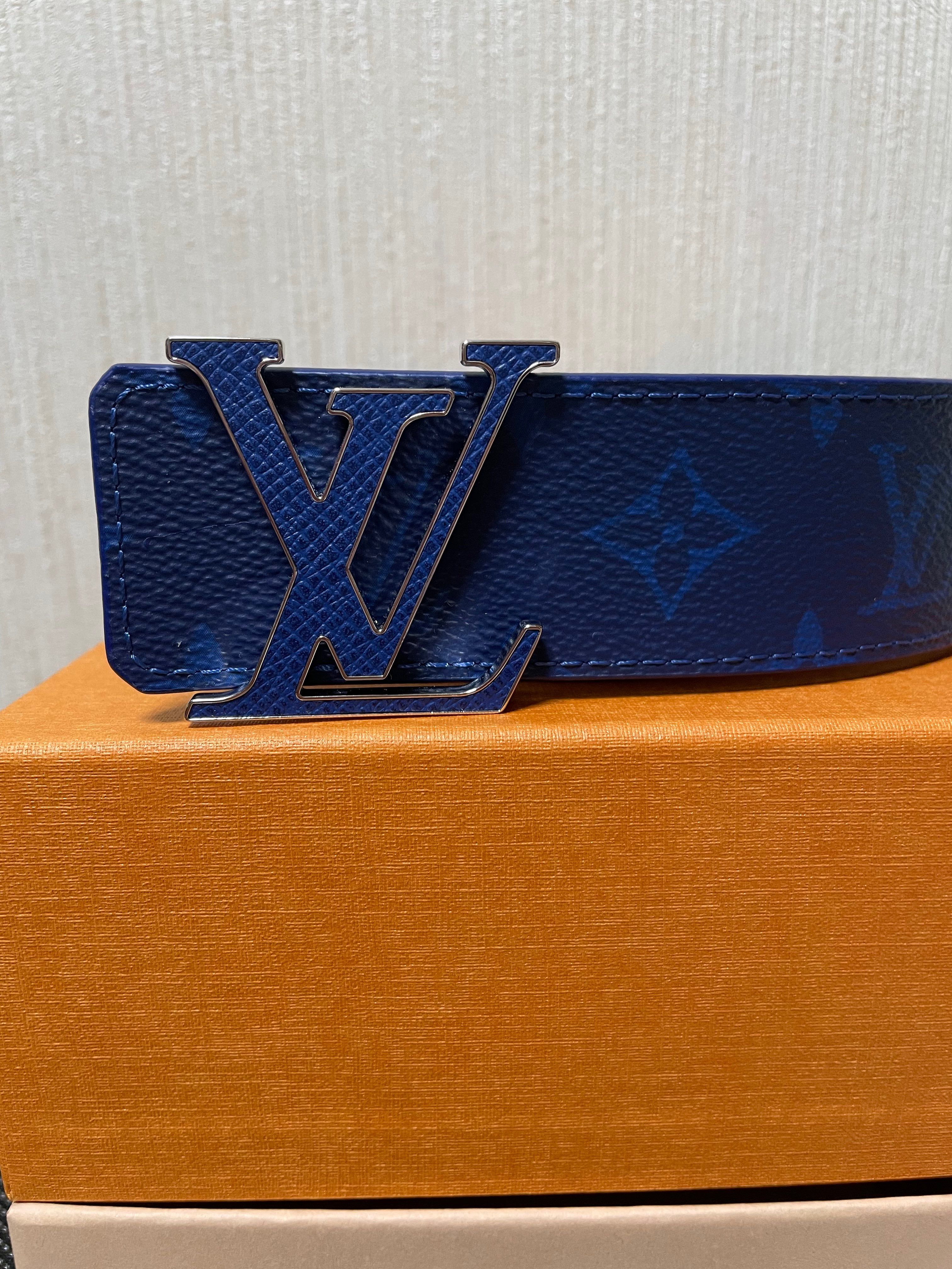 Louis Vuitton Monogram Ceinture LV Initial 40MM Reversible Belt "Blue"