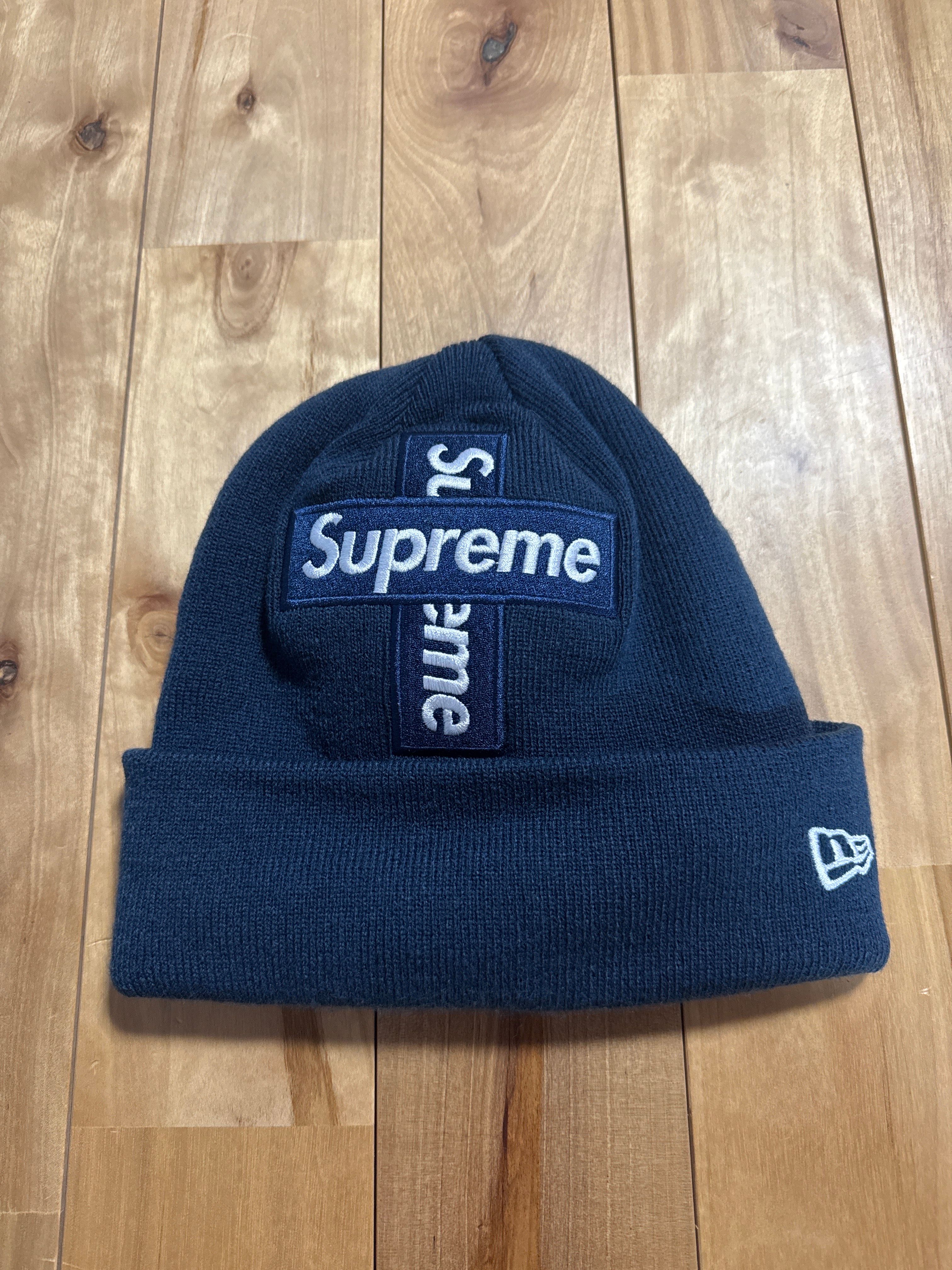 Supreme New Era® Cross Box Logo Beanie "Navy"