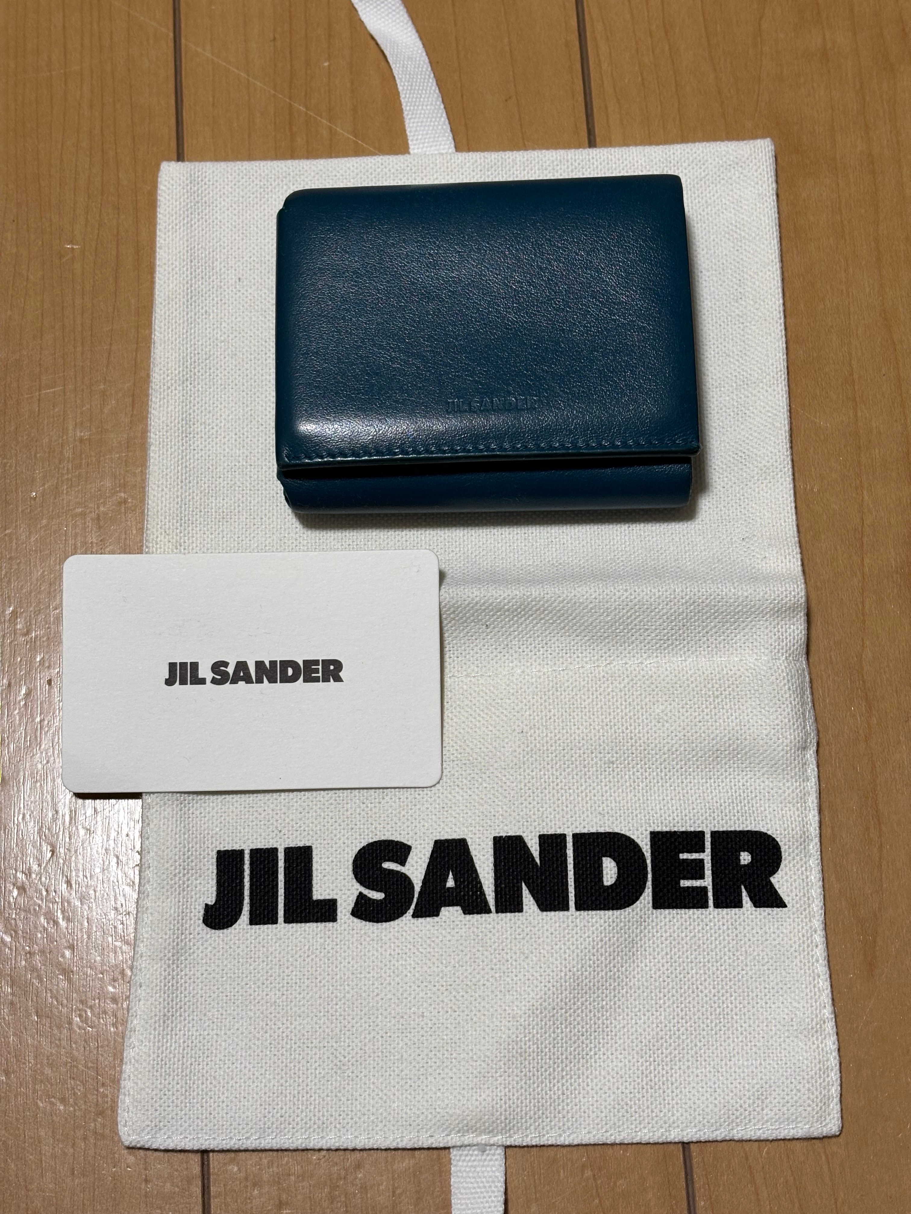 Jil Sander エンボスロゴ入り 折りたたみ式 レザーカードホルダー/コインパース