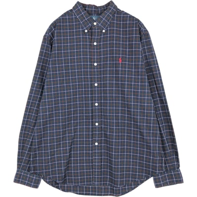 古着 ラルフローレン Ralph Lauren CLASSIC FIT 長袖 ボタンダウンチェックシャツ メンズL相当/eaa676714