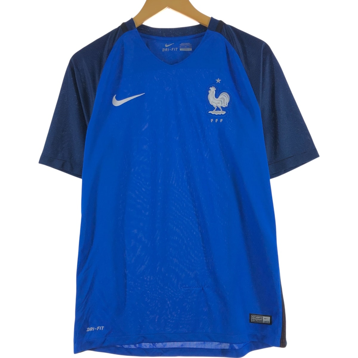 古着 ナイキ NIKE DRI-FIT フランス代表 Vネック サッカーユニフォーム ゲームシャツ メンズM相当/eaa544342