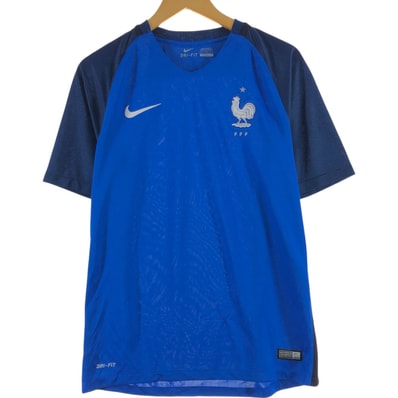 古着 ナイキ NIKE DRI-FIT フランス代表 Vネック サッカーユニフォーム ゲームシャツ メンズM相当/eaa544342