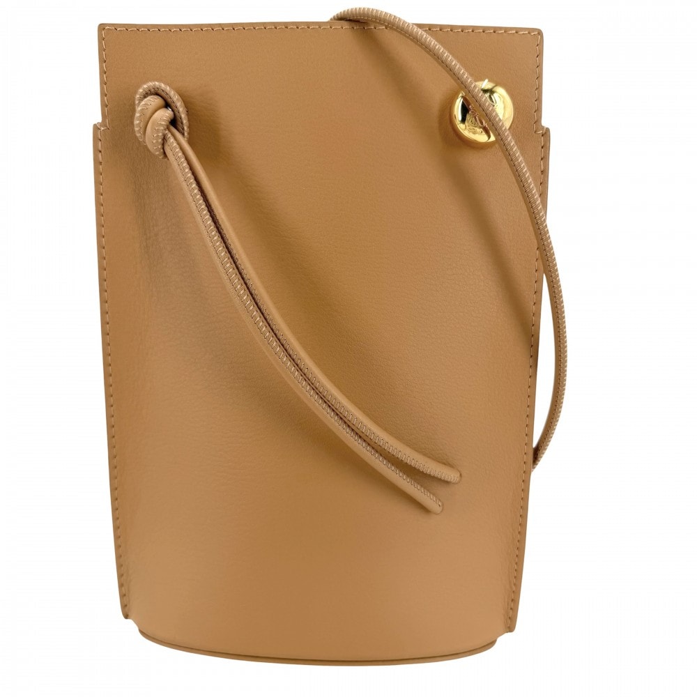 LOEWE ロエベ ショルダーバッグ アナグラム ペブルダイスポケット ミニバッグ 肩掛け 斜め掛け レザー ベージュ ゴールド金具 レディース 美品【中古品】