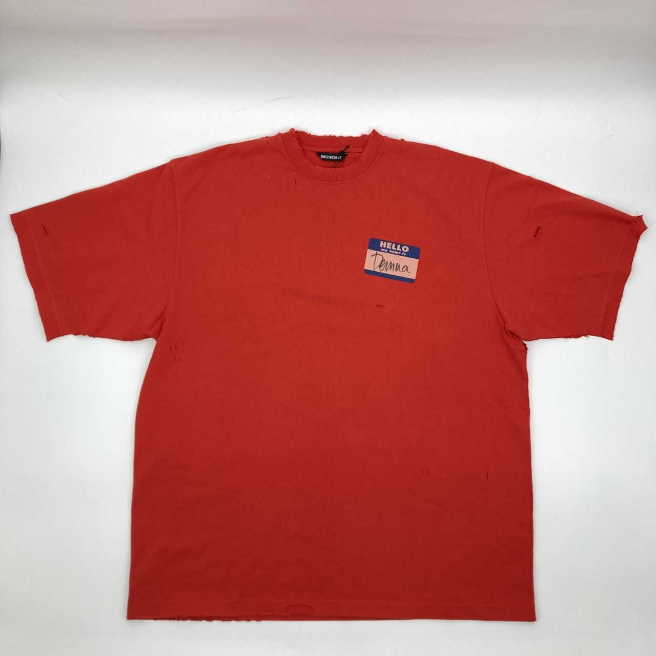 BALENCIAGA(バレンシアガ) デムナ ネームプリント デストロイ加工 ヘビーウェイト M 651795 半袖Tシャツ