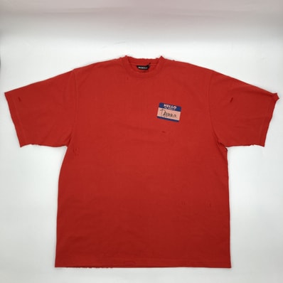 BALENCIAGA(バレンシアガ) デムナ ネームプリント デストロイ加工 ヘビーウェイト M 651795 半袖Tシャツ