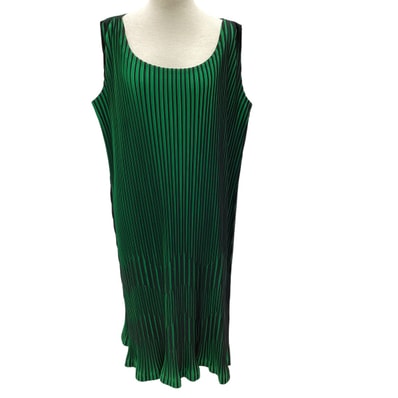ISSEY MIYAKE イッセイミヤケ プリーツ ノースリーブワンピース SIZE 3 IM52FH635 グリーン×ブラック