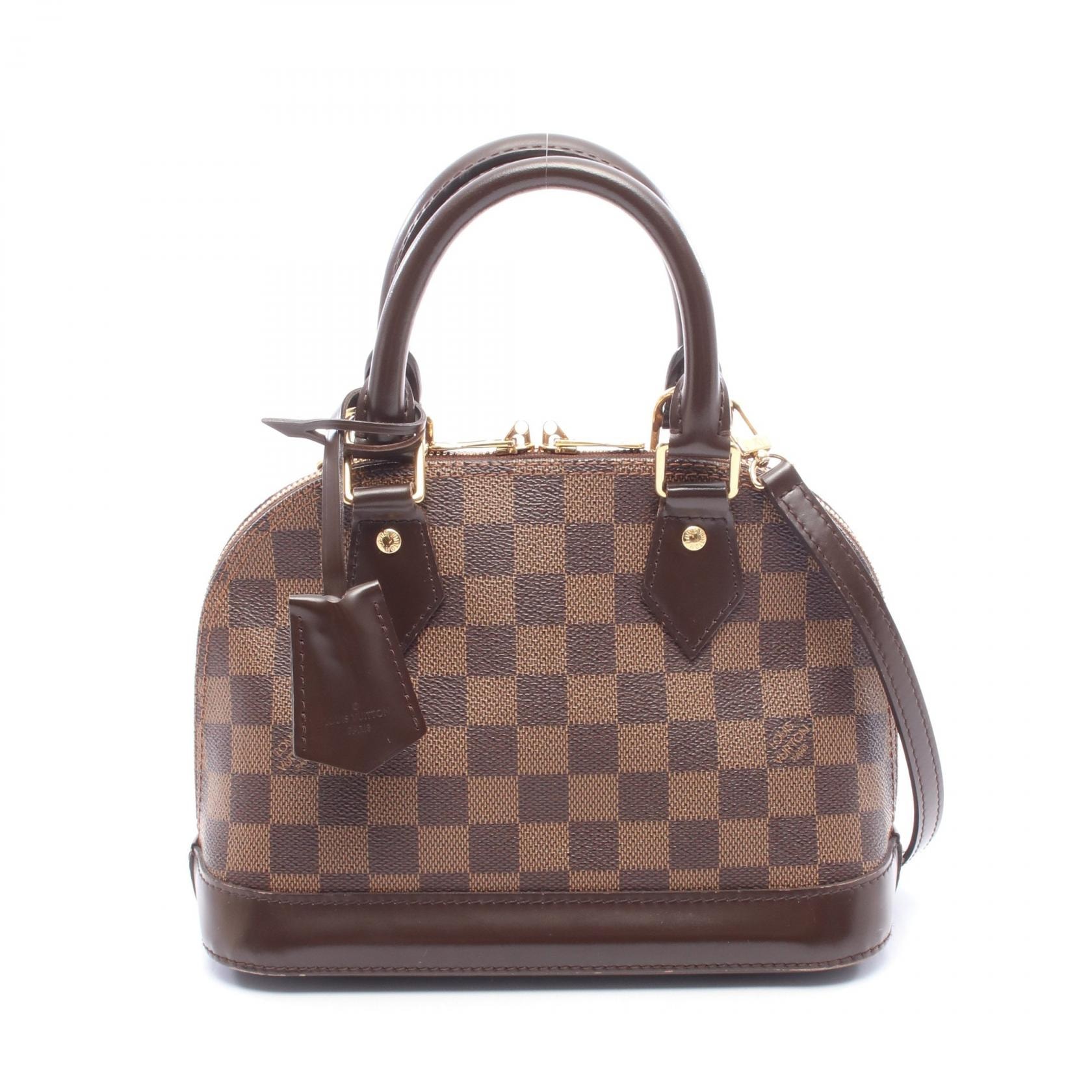 ルイ・ヴィトン LOUIS VUITTON アルマBB 2WAY ハンドバッグ バッグ PVCコーティングキャンバス レザー ダミエ エベヌ レディース ブラウン系 N41221 【中古】
