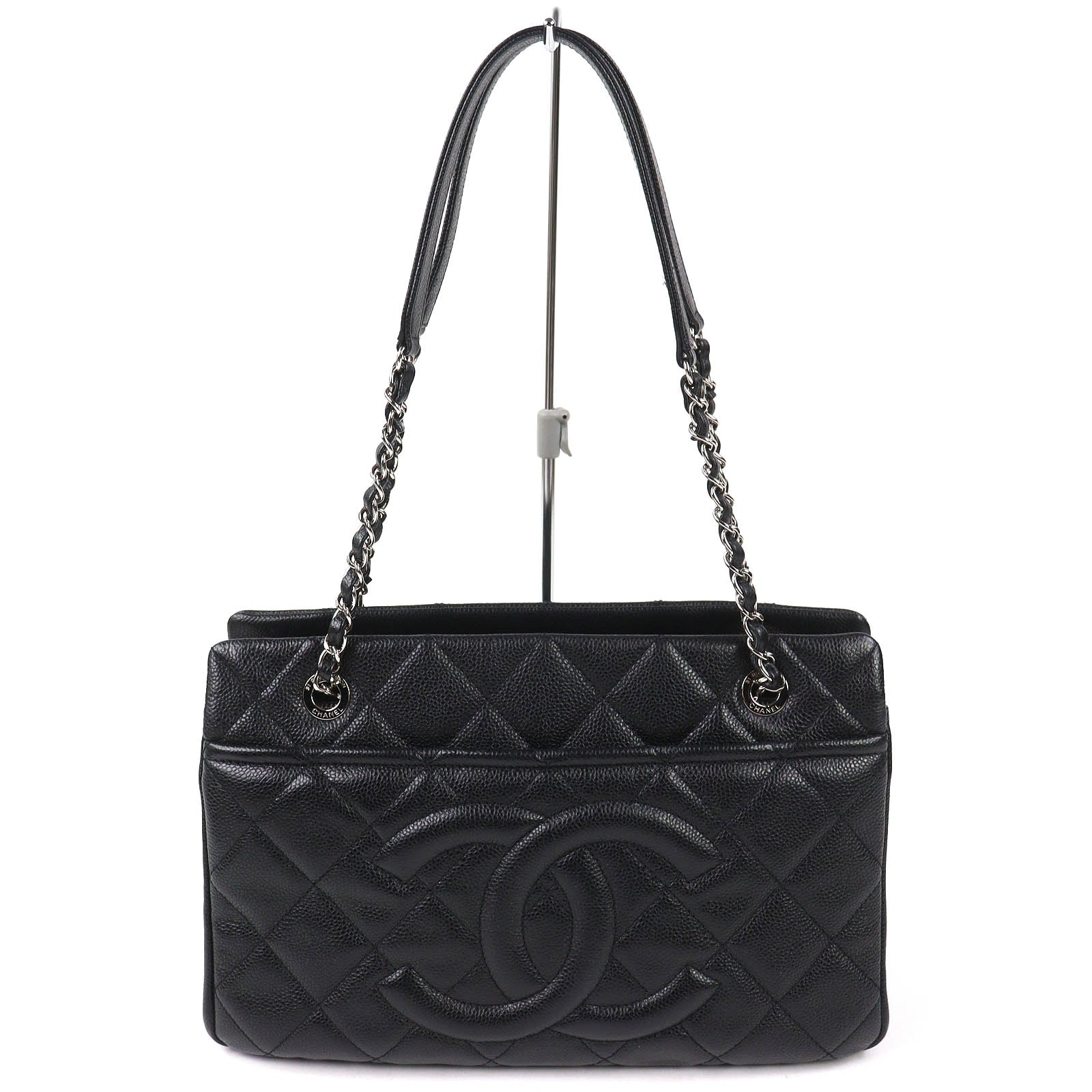 極美品 シャネル ココマーク マトラッセ チェーントートバッグ A67294