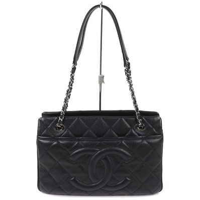 極美品 シャネル ココマーク マトラッセ チェーントートバッグ A67294