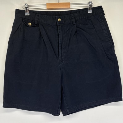 古着 90's/90年代 ノーティカ NAUTICA ショートパンツ 半ズボン ハーフパンツ 短パン チノパン ワンポイントロゴ w36 ブラック系 メンズ