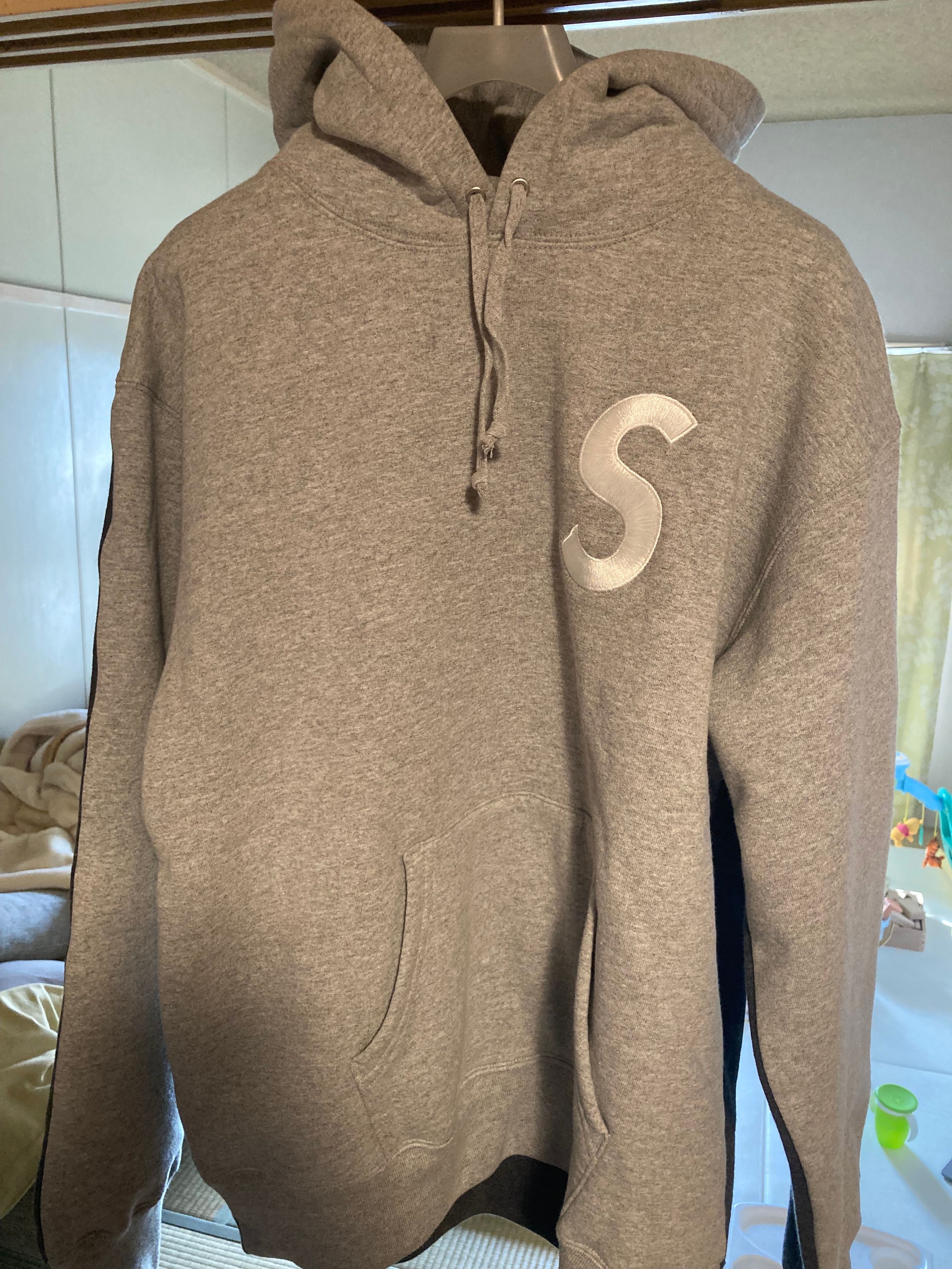 Supreme S Logo Split Hooded Sweatshirt "Heather Grey"