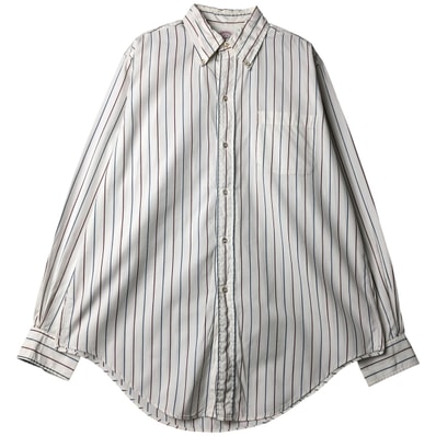 古着 80~90年代 ブルックスブラザーズ Brooks Brothers MAKERS 6ボタン 長袖 ボタンダウンストライプシャツ USA製 メンズL相当 ヴィンテージ/evb032454