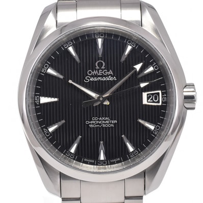 オメガ OMEGA 231.10.39.21.01.001 シーマスターアクアテラ 150m デイト ブラック 自動巻き メンズ 良品 箱付き 腕時計 H#147850