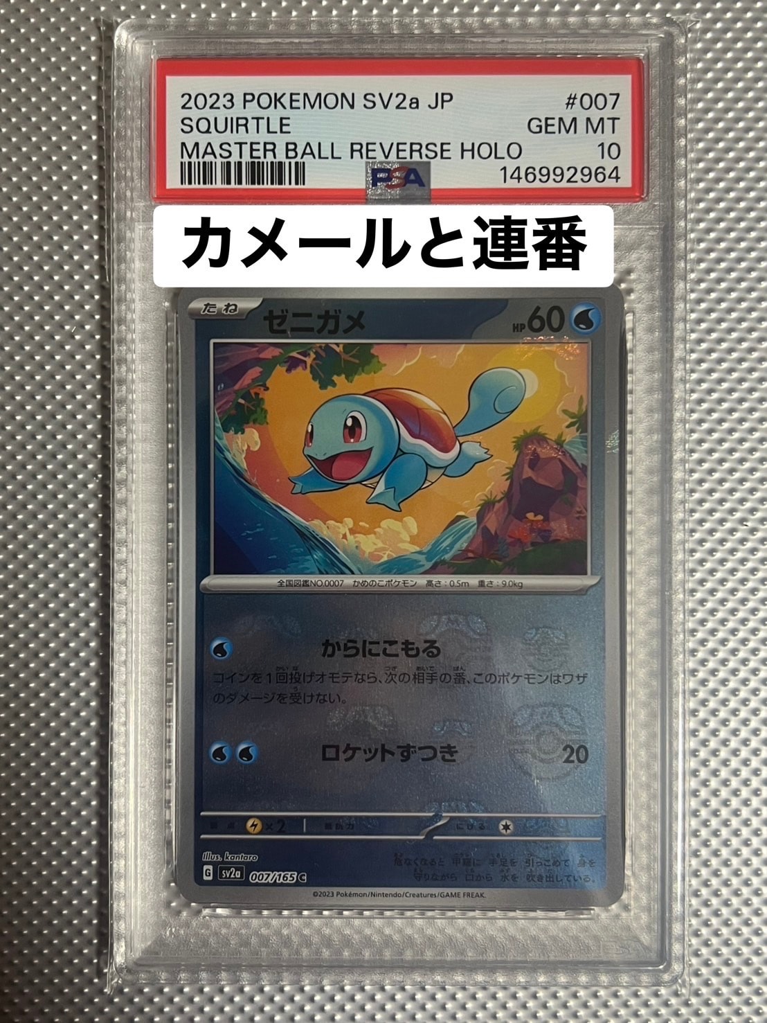 PSA10】ゼニガメ C: マスターボールミラー[SV2a 007/165](強化拡張