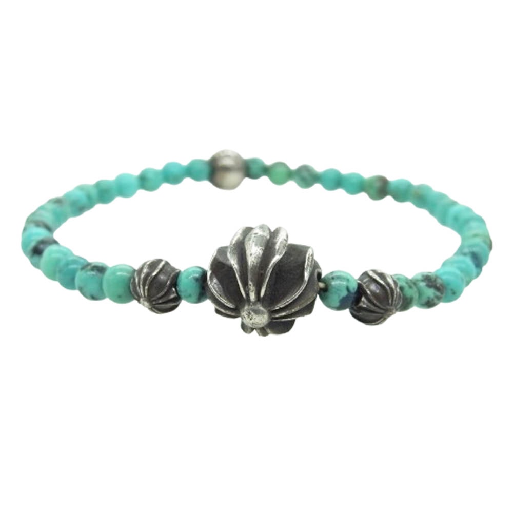 CHROME HEARTS クロムハーツ(原本無) ブレスレット BEAD 4mm カットアウトCHプラスターコイズ ビーズ ブレスレット ターコイズ【中古】