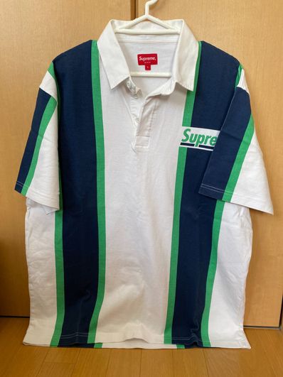 Supreme Stripe S/S Rugby "White/Navy"