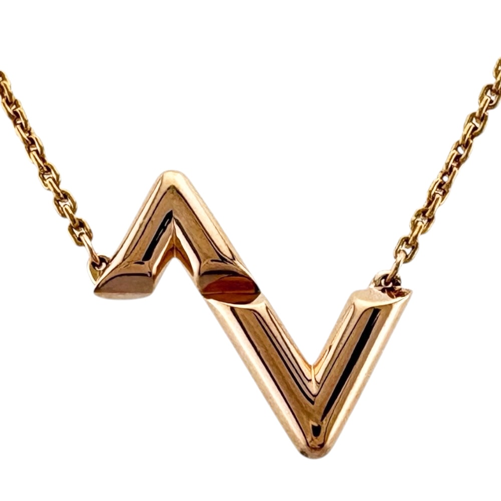 ルイヴィトン ヴォルト アップサイド ダウン ネックレス 18金 K18ピンクゴールド レディース LOUIS VUITTON  中古