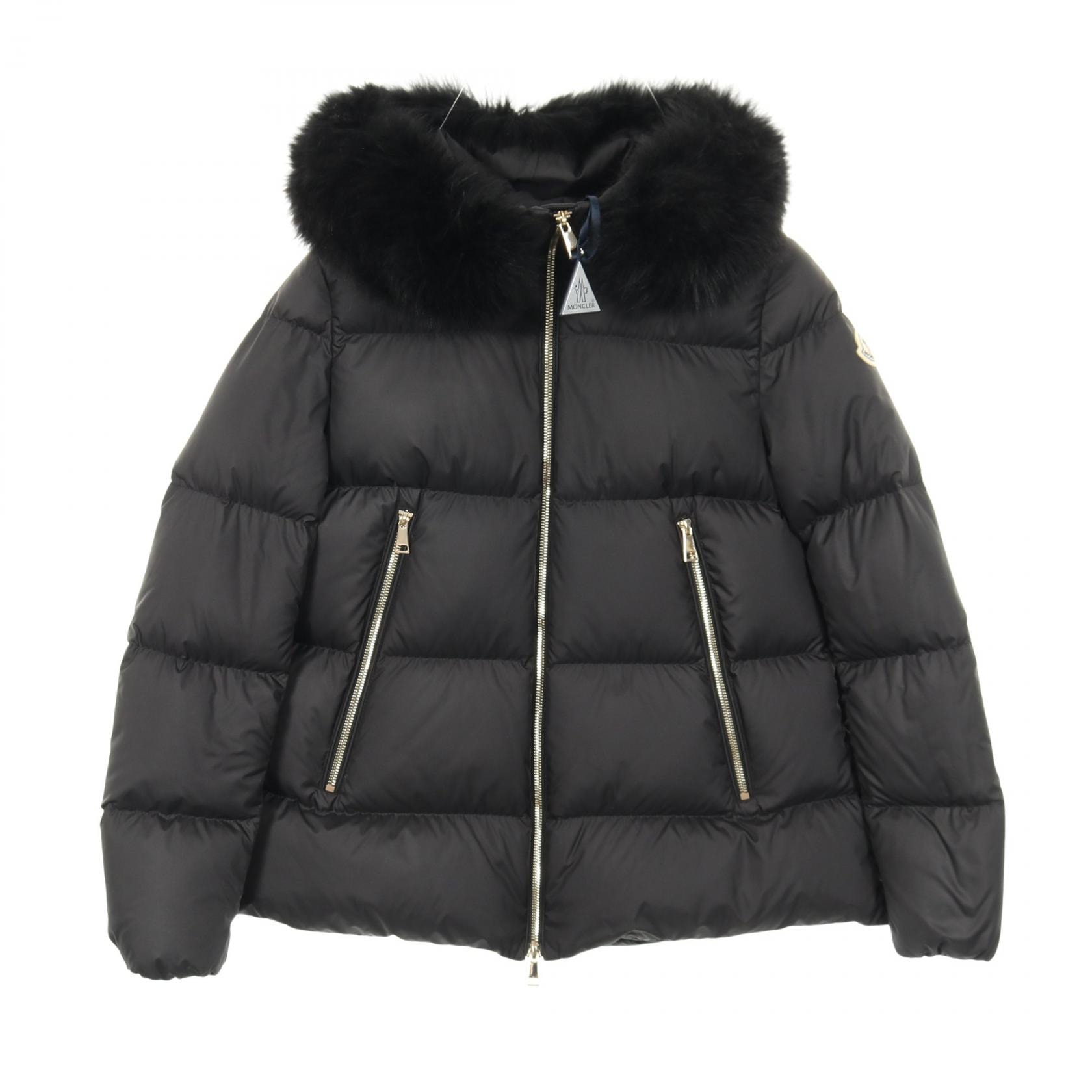 モンクレール MONCLER LAICHEFUR ダウンジャケット 衣料品 アウター ポリエステル レディース ブラック系 【中古】