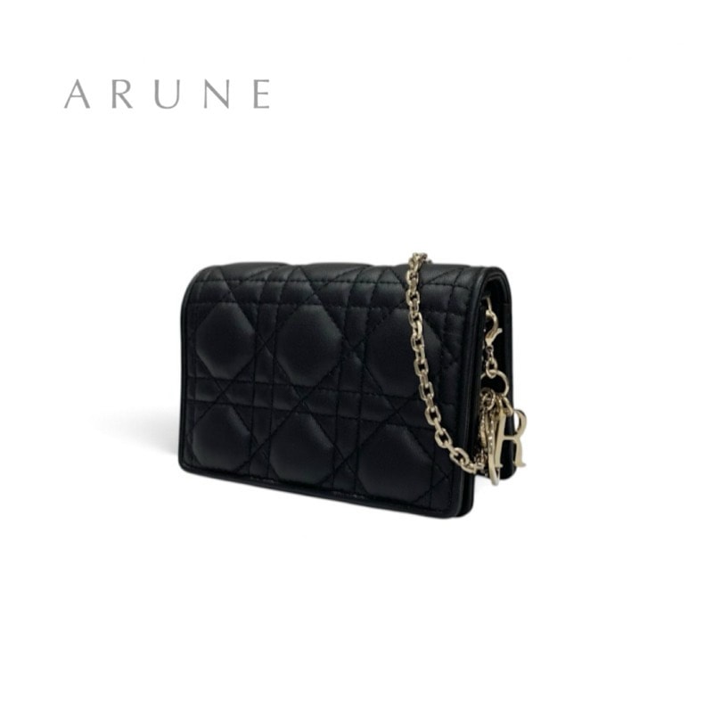 クリスチャンディオール CHRISTIAN DIOR バッグ ショルダーバッグ ブラック ゴールド Nano Lady Dior Pouch チェーン カナージュ ミニバッグ