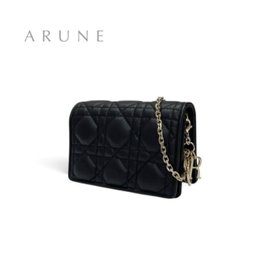 クリスチャンディオール CHRISTIAN DIOR バッグ ショルダーバッグ ブラック ゴールド Nano Lady Dior Pouch チェーン カナージュ ミニバッグ