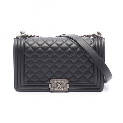 シャネル CHANEL ボーイシャネル ショルダーバッグ バッグ ラムスキン(羊革) レディース ブラック系 A67086 【中古】