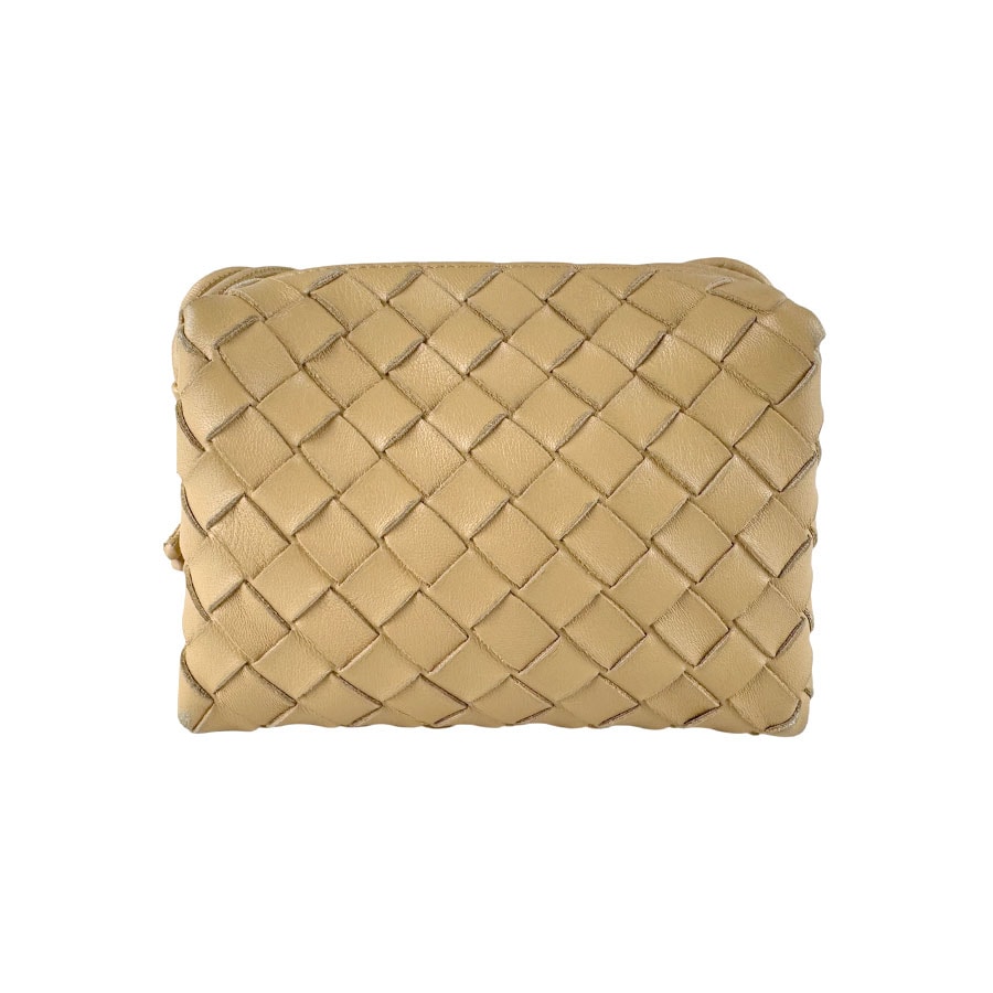 ボッテガヴェネタ BOTTEGAVENETA ショルダーバッグ ミニ ループ レザー ベージュ レディース【中古】 z9535