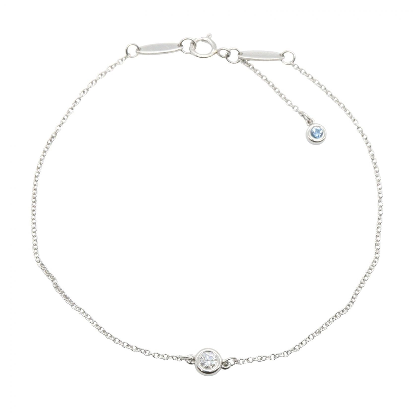 ティファニー TIFFANY&CO バイ ザ ヤード アクアマリン ダイヤ ブレスレット ブレスレット アクセサリー Pt950プラチナ ダイヤモンド アクアマリン レディース シルバー系 / クリア系 / ブルー系 【中古】