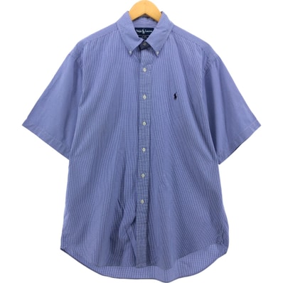古着 ラルフローレン Ralph Lauren BLAKE ギンガムチェック 半袖 ボタンダウン チェックシャツ メンズM相当/eaa551091