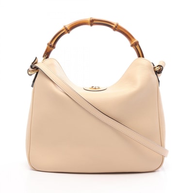 グッチ GUCCI ダイアナ ミディアム バンブー 2WAY ハンドバッグ バッグ レザー レディース ベージュ系 746124 【中古】