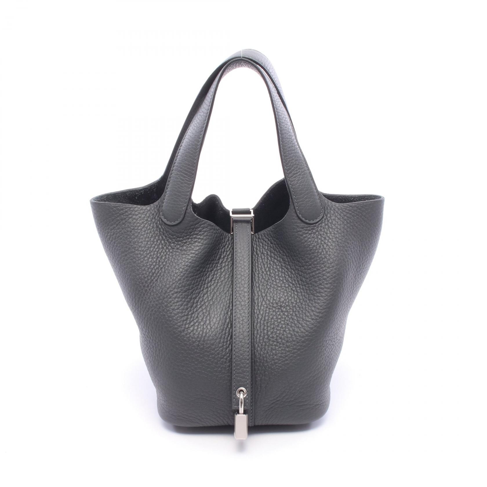エルメス HERMES ピコタンロックPM ハンドバッグ バッグ レザー トリヨンクレマンス トリヨンクレマンス レディース グレー系 【中古】