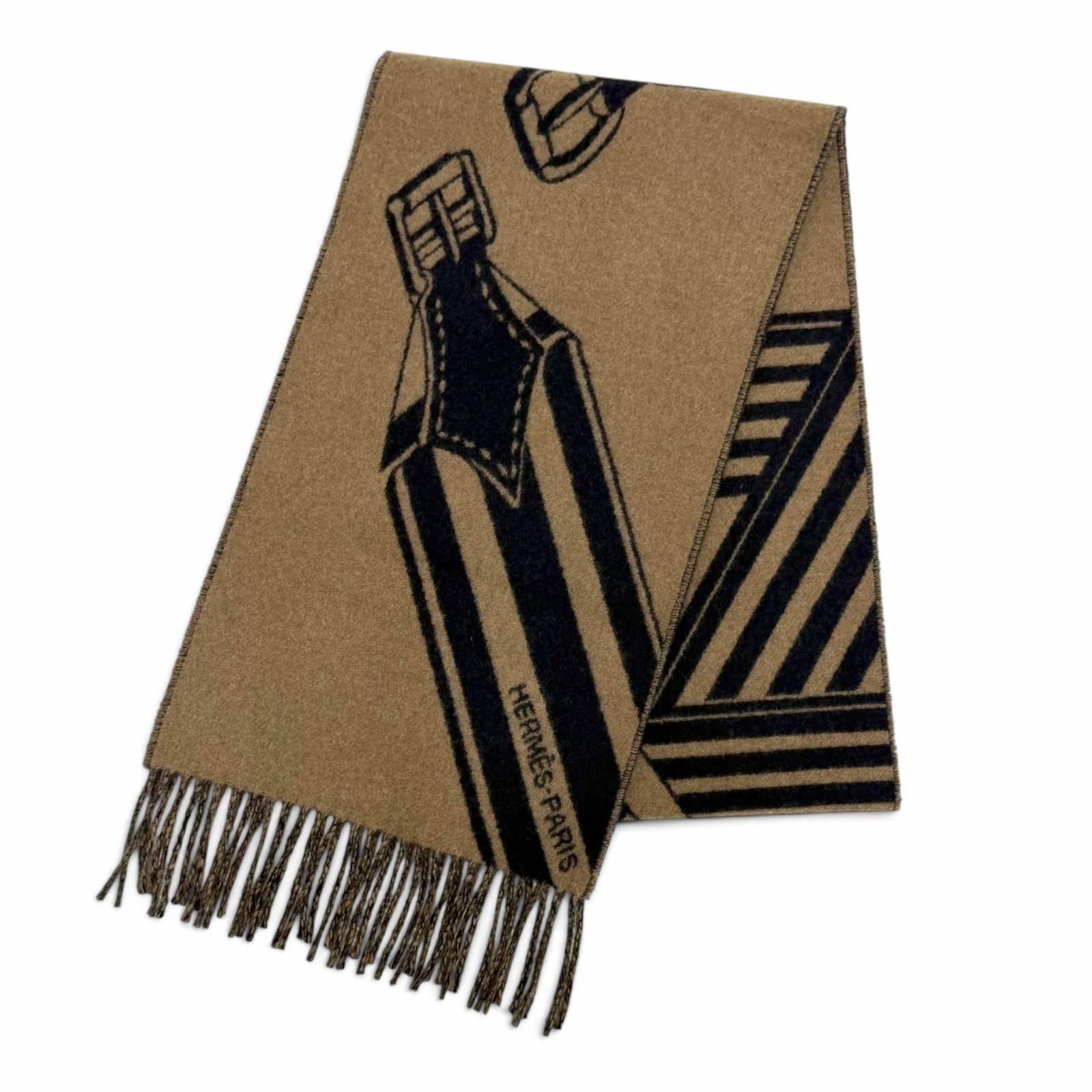 美品 エルメス マフラー Sangles en Zigzag ジグザグのサングル