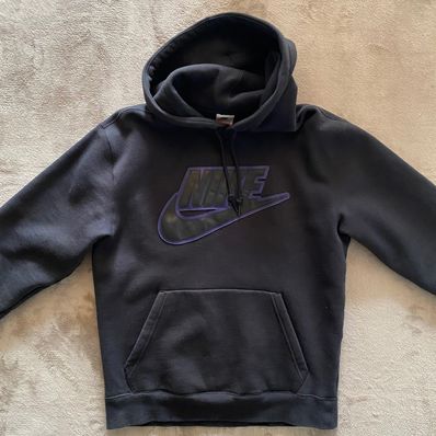 Supreme / Nike® Leather Appliqué Hooded Sweatshirt "Black"