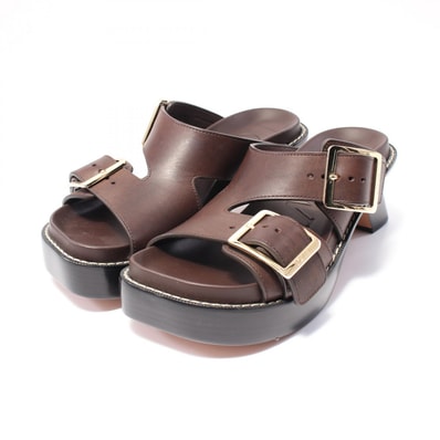 ロエベ LOEWE イーズ ヒール スライド ミュール 靴 レザー レディース ブラウン系 L814465X83601537 【中古】
