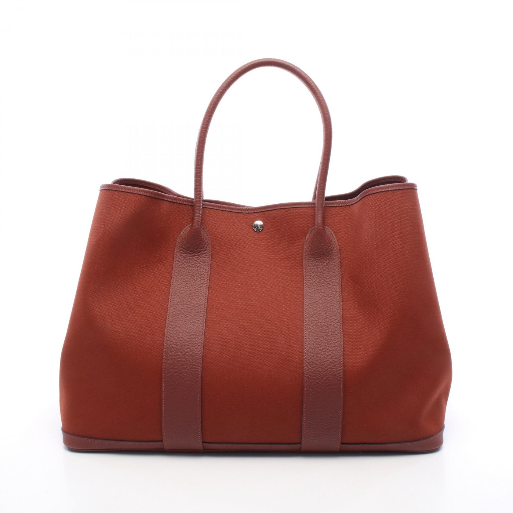 エルメス HERMES ガーデンパーティGM ルージュアッシュ トートバッグ バッグ トワルミリタリー / ネゴンダ トワルミリタリー Y刻印(2020年製造) レディース ボルドー系 【中古】