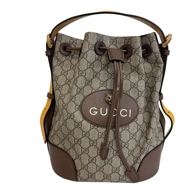 グッチ GUCCI ハンドバッグ GGスプリーム タイガー 巾着型 ワンショルダーバッグ 473875 ブラウン