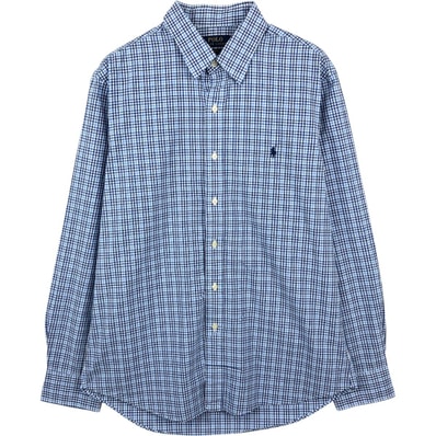 古着 ラルフローレン Ralph Lauren POLO RALPH LAUREN SLIM FIT 長袖 コットンチェックシャツ メンズL相当/eaa662750