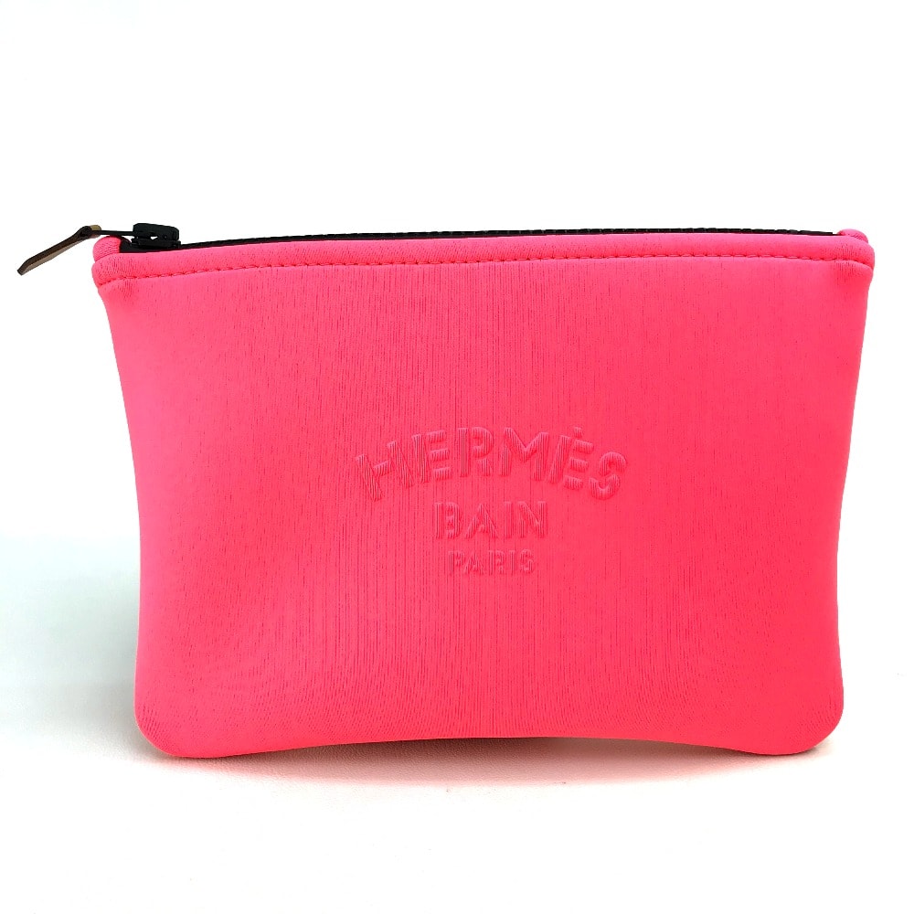 エルメス HERMES ネオバンPM トゥルース 小物入れ ポーチ ポリアミド バブルガム ライトピンク 美品
