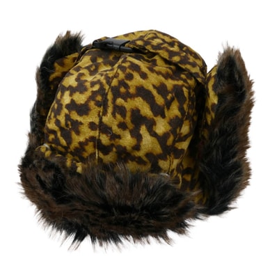 Supreme シュプリーム 帽子 10AW leopard Faux Fur Trooper Hat レオパード ファー フライトキャップ 帽子 イエロー系 one size【極上美品】【中古】