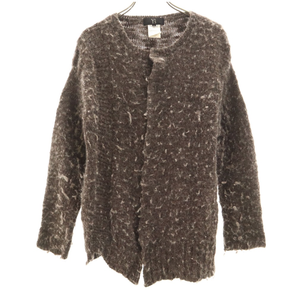 Y's ワイズ 日本製 長袖 ニットカーディガン 2 ブラウン系 ヨウジヤマモト