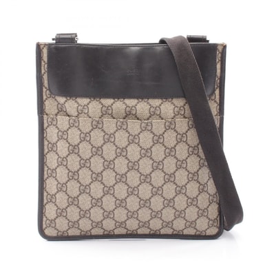 グッチ GUCCI GGスプリーム ショルダーバッグ バッグ PVCコーティングキャンバス レザー レディース ベージュ系 / ブラウン系 27639 【中古】