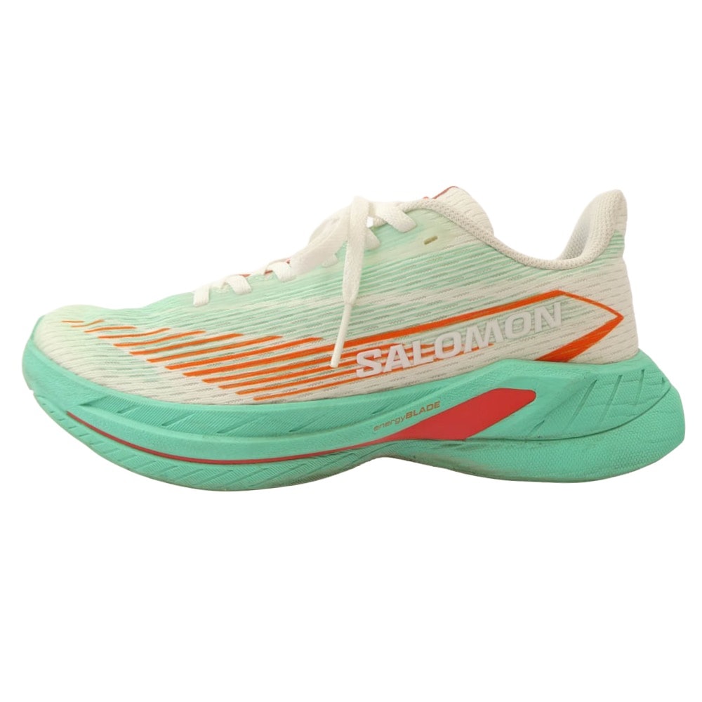 salomon サロモン スニーカー 475668 SPECTUR 2 スペクター ランニング シューズ スニーカー ライトグリーン系 オレンジ系 25.5cm【中古】