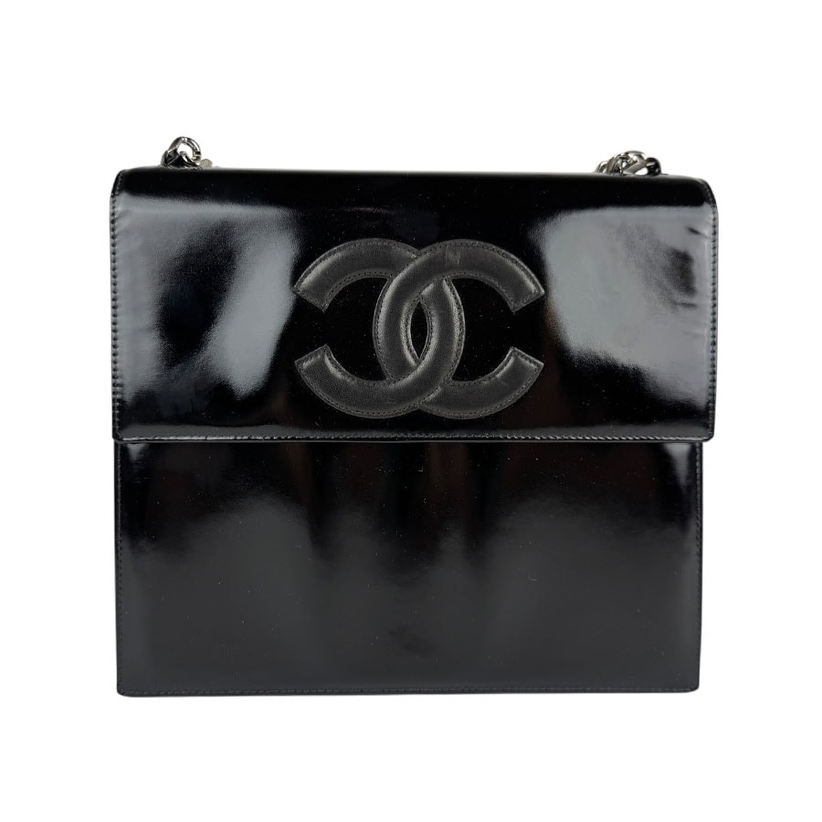シャネル CHANEL ハンドバッグ パテントレザー ブラック レディース【中古】 z6212
