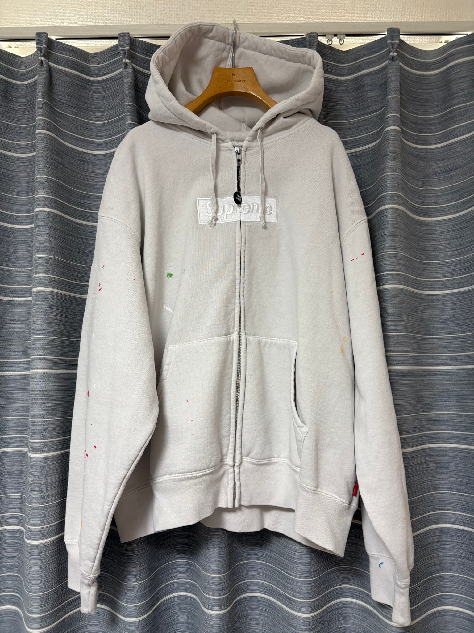 Supreme x MM6 Maison Margiela Box Logo Zip Up Hooded Sweatshirt "White"