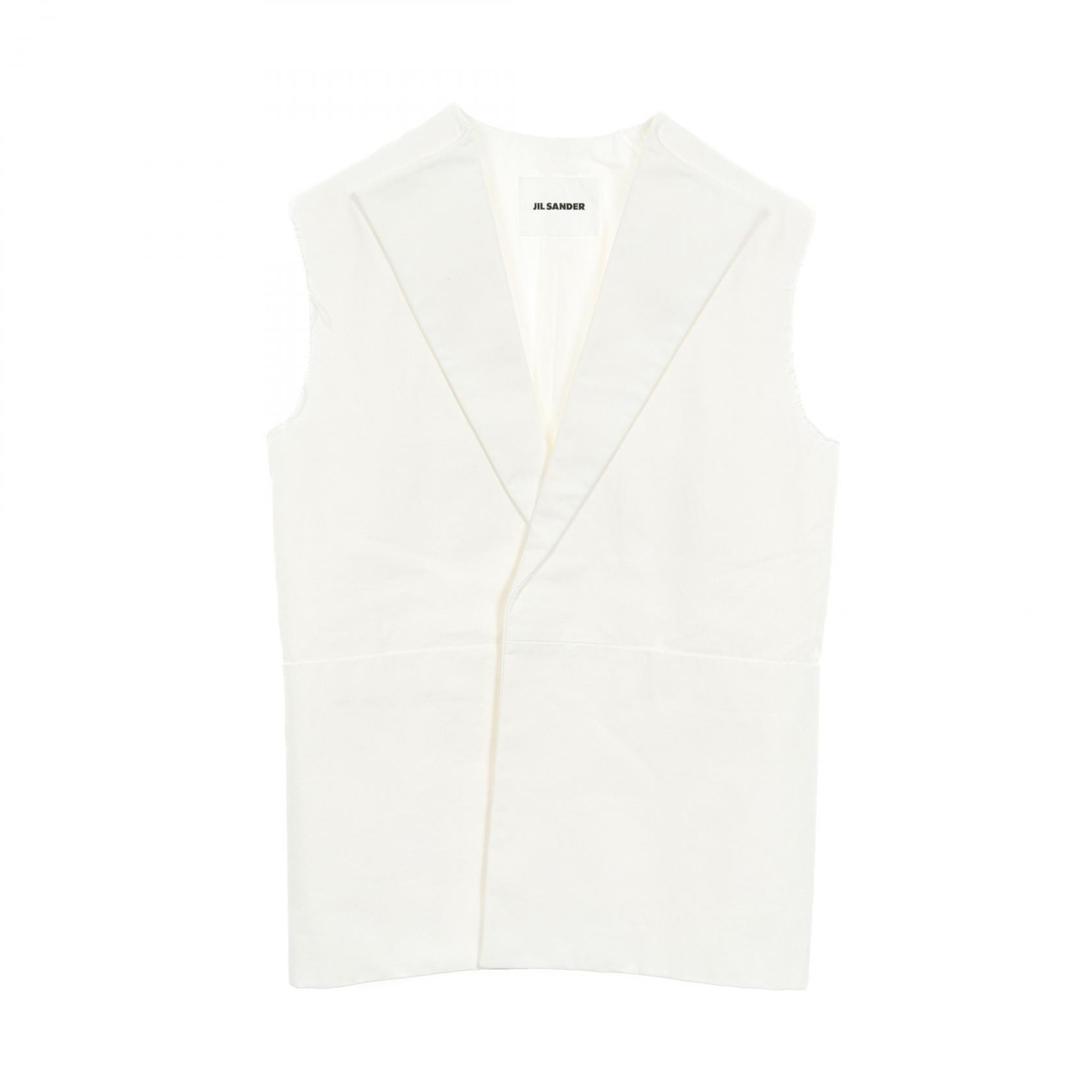 ジルサンダー JIL SANDER ベスト 衣料品 トップス コットン レディース ホワイト系 J03BN0110 【中古】