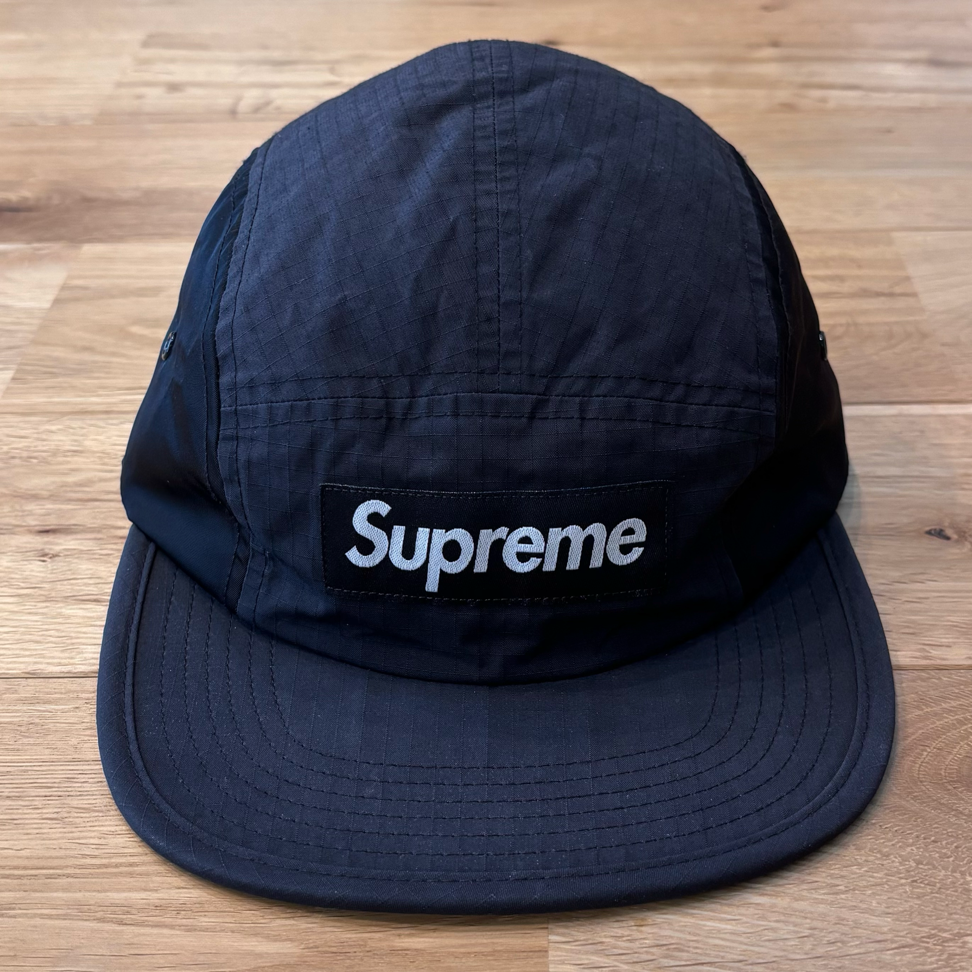 Supreme Waxed Ripstop Camp Cap "Black"